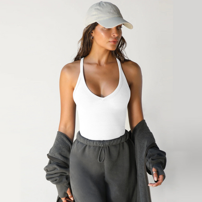 Ribbed Knit Cropped Tank Top For Women – Slim Fit