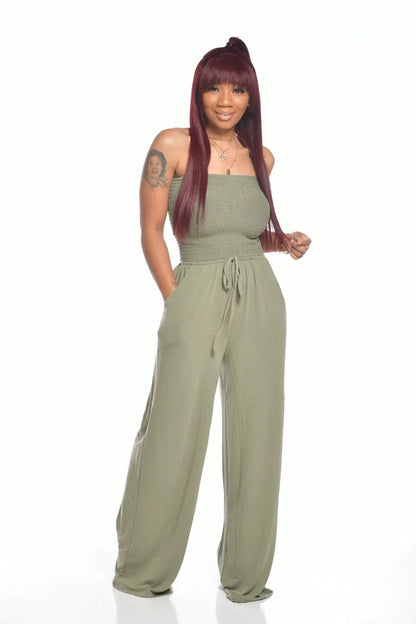 Women’s Wide-Leg Jumpsuit With Square Neckline