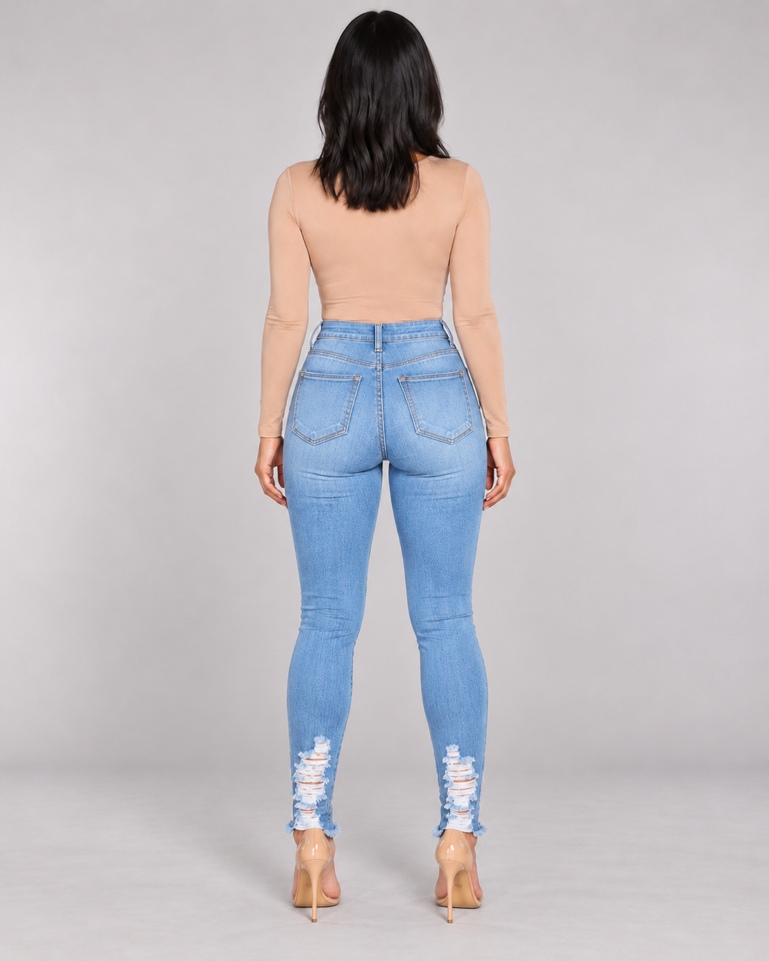 Light Blue jeans back view
