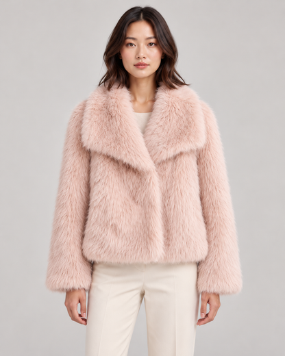Women's Textured Shawl-Collar Jacket, Pink, Garment detail close-up
