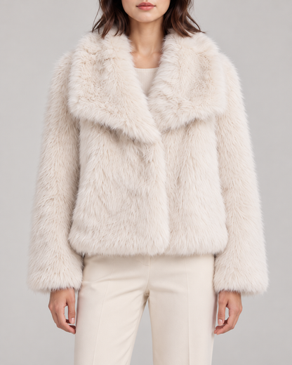 Women's Textured Shawl-Collar Jacket, White, Garment detail close-up