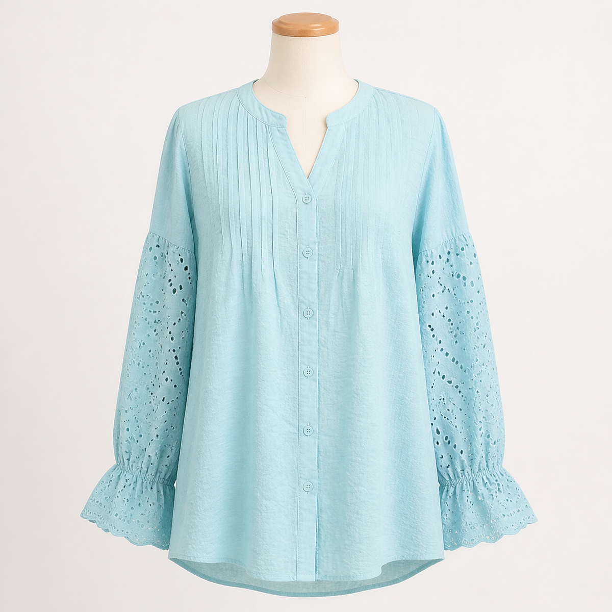 Women's Relaxed Long Sleeve Split-Neck Blouse - Women's Tops & Blouses - Evora Edit - Multiple colors - Multiple sizes - Evora Edit